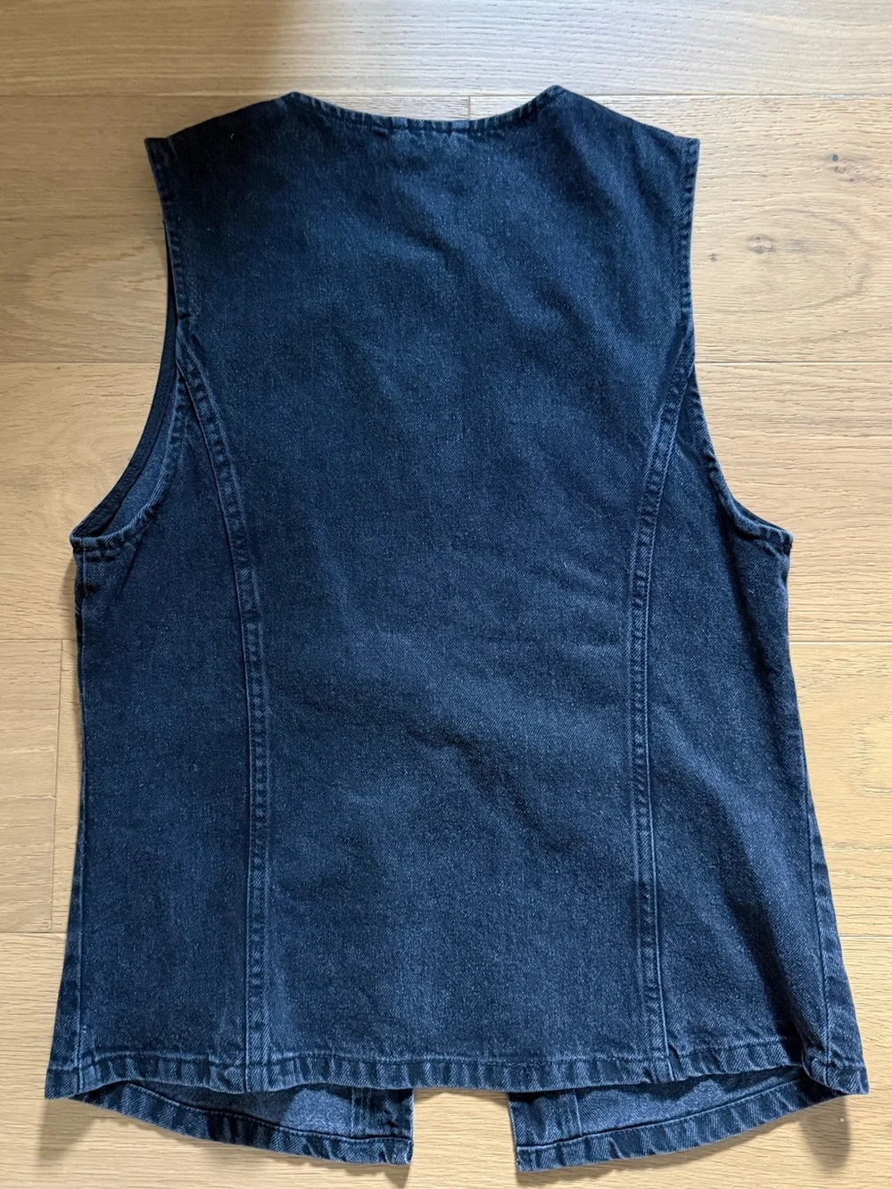 We The Free Black Washed Denim Button Front Tank - Picture 4 of 4